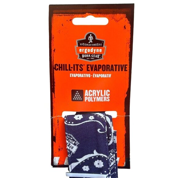 CHILL-ITS BY ERGODYNE 6705 Evaporative Cooling Bandana Navy 52JA02 - Lot of 4 - Picture 3 of 6